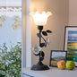 Contemporary Scandinavian Rose-shaped Iron Acrylic Glass 1-Light Table Lamp For Bedroom