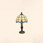 Traditional Tiffany Resin Glass Umbrella Shape 1-Light Table Lamp For Bedroom