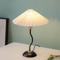 Vintage Danish Pleated Umbrella Bend Base 1-Light Table Lamp