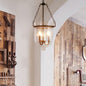 Rustic Glass & Iron 3-Light Chandelier