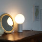 Modern Minimalist Round Ball Cylinder Glass Solid Wood 1-Light Table Lamp For Bedroom