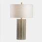 Vintage Ceramic Striped Column Fabric 1-Light Table Lamp