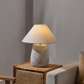 Modern Vintage Ceramic Jar Linen Fabric Handmade 1-Light Table Lamp For Living Room