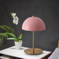 Contemporary Nordic Pink Dome Copper Base 1-Light Table Lamp For Bedroom