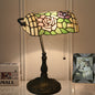 Traditional Tiffany Half Cylinder Rose Zinc Alloy Glass 1-Light Table Lamp For Bedroom
