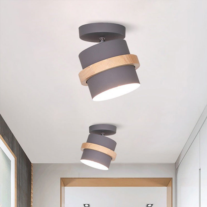 Nordic Wood & Iron Ceiling Light