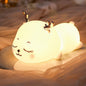 Cartoon Silicone Cute Deer LED Rechargeable Seven Color Lights Night Light Table Lamp
