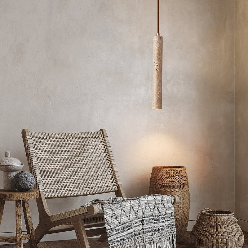 Wabi-Sabi Travertine Pendant Light
