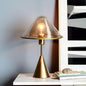 Contemporary Scandinavian Triangle Hardware Glass 1-Light Table Lamp For Bedroom
