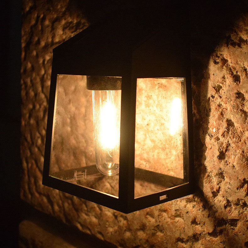 Modern Square Plastic Solar LED Outdoor Waterproof Garden Landscape Wall Sconce Lamp