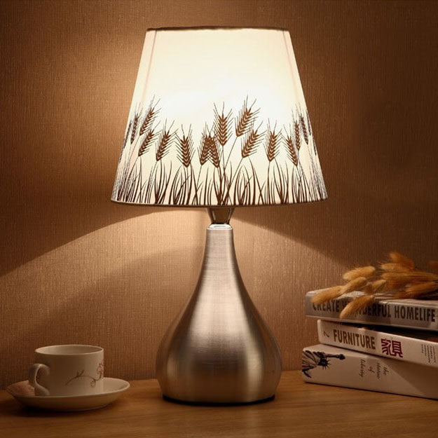 Modern Minimalist Personality Fabric Aluminium Cylindrical 1-Light Table Lamp for Bedroom