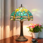 Traditional Tiffany Half Ball Cylinder Disc Base Aluminum Alloy Glass 1-Light Table Lamp For Bedroom