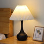 Modern Minimalist Gourd Folding Lampshade Metal Fabric 1-Light Table Lamp For Bedroom