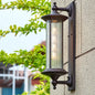 Contemporary Retro Waterproof Aluminum Glass Cylinder 1-Light Wall Sconce Lamp For Garden