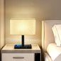 Modern Minimalist Rectangular Cloth Iron 1-Light Table Lamp For Living Room