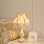 European Retro Light Luxury Carving Resin Fabric Alloy 1-Light Table Lamp
