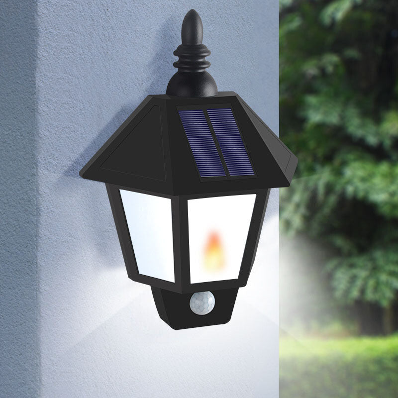 Modern Art Deco Solar Half Hexagonal ABS PC LED Wall Sconce Lamp For Outdoor Patio