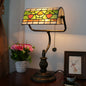 Traditional Tiffany Heart Design Stained Glass Resin Iron 1-Light Table Lamp For Bedroom