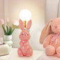 Modern Art Deco Rabbit Feather Orb Metal Goose Feather Glass 1-Light Table Lamp For Bedroom