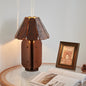 Japanese Wabi-Sabi Style Umbrella-Shaped Wood Brass Base 1-Light Table Lamp
