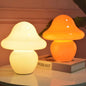 Modern Decorative Mushroom Striped Glass 1-Light Table Lamp