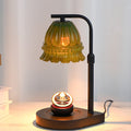 Modern Art Deco Flower Type Wooden Glass 1-Light Melting Wax Table Lamp For Bedroom
