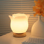 Modern Simplicity Flower Polyethylene Wooden LED Table Lamp For Bedroom