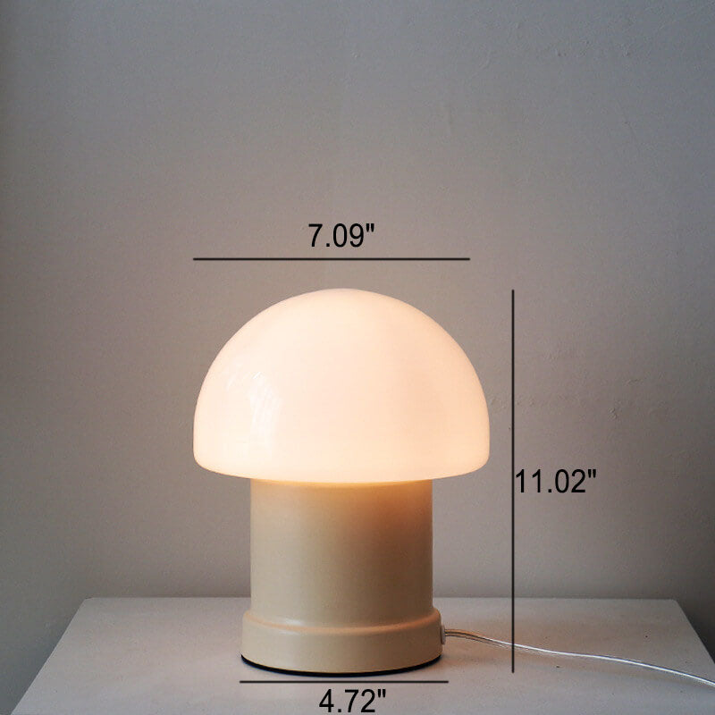 Vintage Ins Cream Mushroom Column 1-Light Table Lamp
