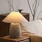 Minimalist Wabi-Sabi Cone Fabric Ceramic Column Jar 1-Light Table Lamp