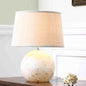 Modern Minimalist Round Oval Base Hardware Fabric Glass Shell 1-Light Table Lamp For Bedroom