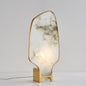Traditional Chinese Irregular Marble Shade Hardware Edge 1-Light Table Lamp For Home Office