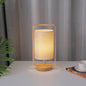 Modern Minimalist Wood Cloth Portable LED Night Light Table Lamp