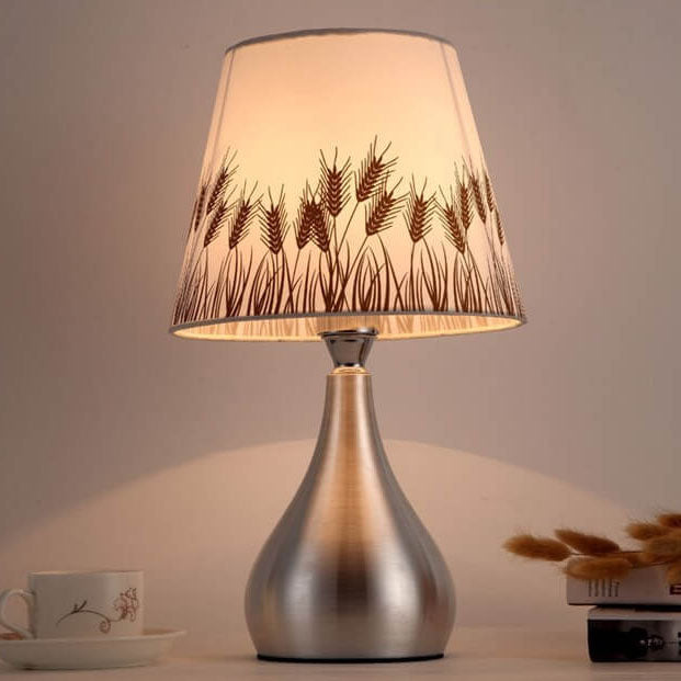 Modern Minimalist Personality Fabric Aluminium Cylindrical 1-Light Table Lamp for Bedroom