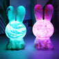 Creative Painted 3D Printed Rainbow Rabbit LED Night Light Table Lamp