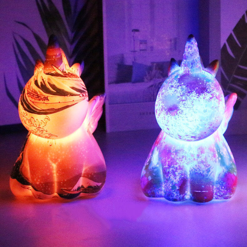 Creative Unicorn Painted 3D Printed LED Night Light Table Lamp