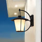 European Retro Glass Iron Moisture-proof Outdoor Patio Aisle 1-Light Wall Sconce Lamp