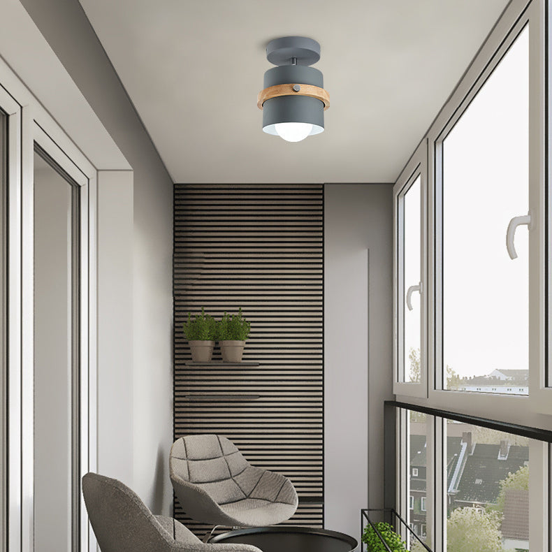 Nordic Wood & Iron Ceiling Light