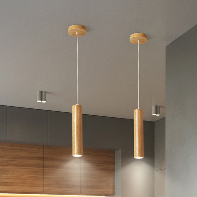 Minimalist Rubberwood LED Pendant Light