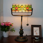 Traditional Tiffany Heart Design Stained Glass Resin Iron 1-Light Table Lamp For Bedroom