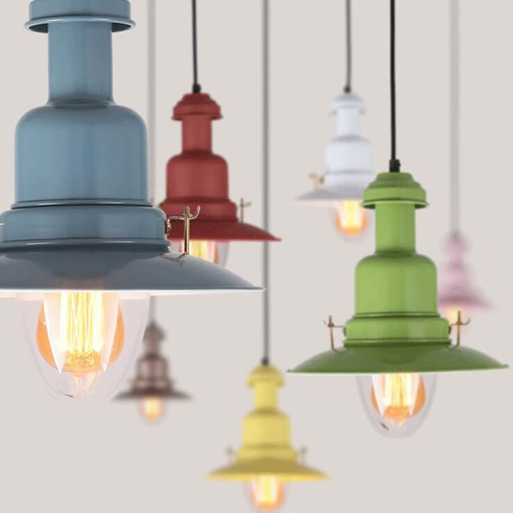 Industrial Iron Round Pendant Light