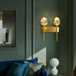 Nordic Creative Full Copper Crystal Scepter Design 1/2-Light LED Wall Sconce Lamp