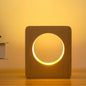 Modern Square Tree Hole Solid Wood USB Rechargeable LED Night Light Table Lamp