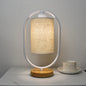 Nordic Linen White Ring 1-Light Dimmable Table Lamp