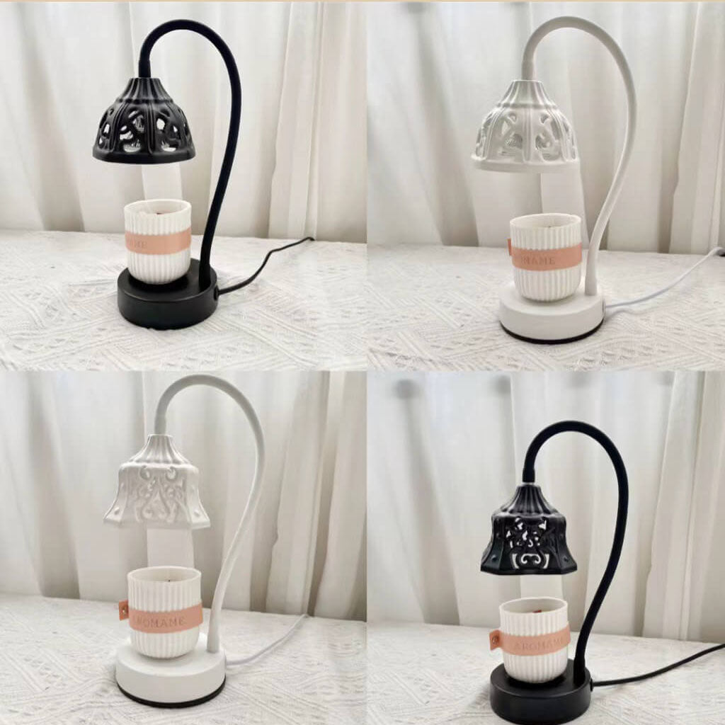 European Style Hollow Round Design Metal 1-Light Melting Wax Table Lamp