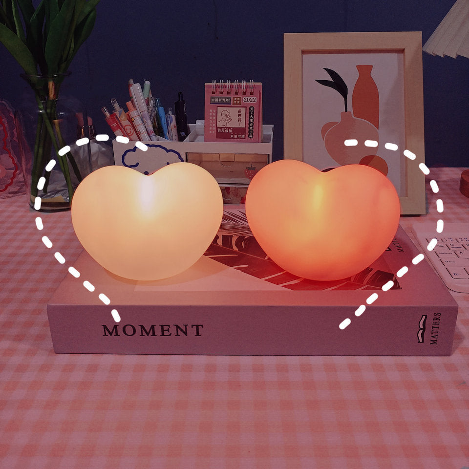 Contemporary Creative Rubber Coating Heart LED Night Light Table Lamp For Bedroom