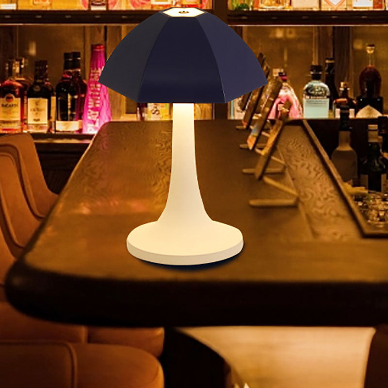 Contemporary Creative Iron Mushroom PC LED USB Charging Table Lamp For Bedroom
