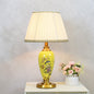 Traditional Chinese Bird And Flower Cylinder Hardware Ceramic Fabric 1-Light Table Lamp For Bedroom