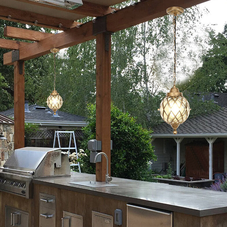 Outdoor Waterproof Glass Globe Pendant