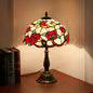 Tiffany Trumpet Flower Stained Glass Dome 1-Light Table Lamp