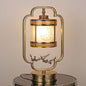 Chinese Glass Full Copper Carved 1-Light Table Lamp